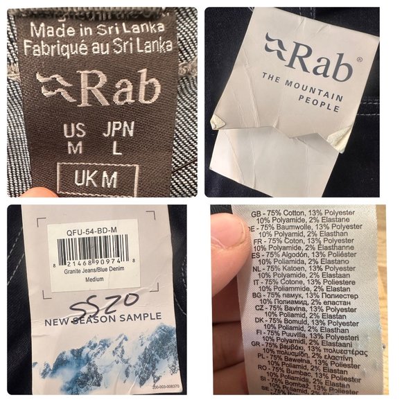 Rab The Mountain People Straight Jeans Mens 35x32 Blue Mid Rise Denim Outdoors - Picture 4 of 16